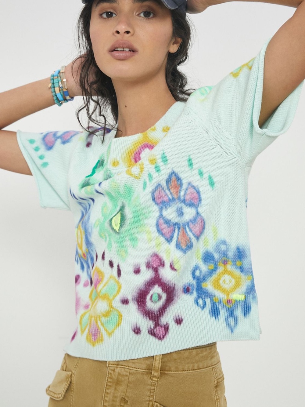 Anthropologie Meera Embroidered Sweater